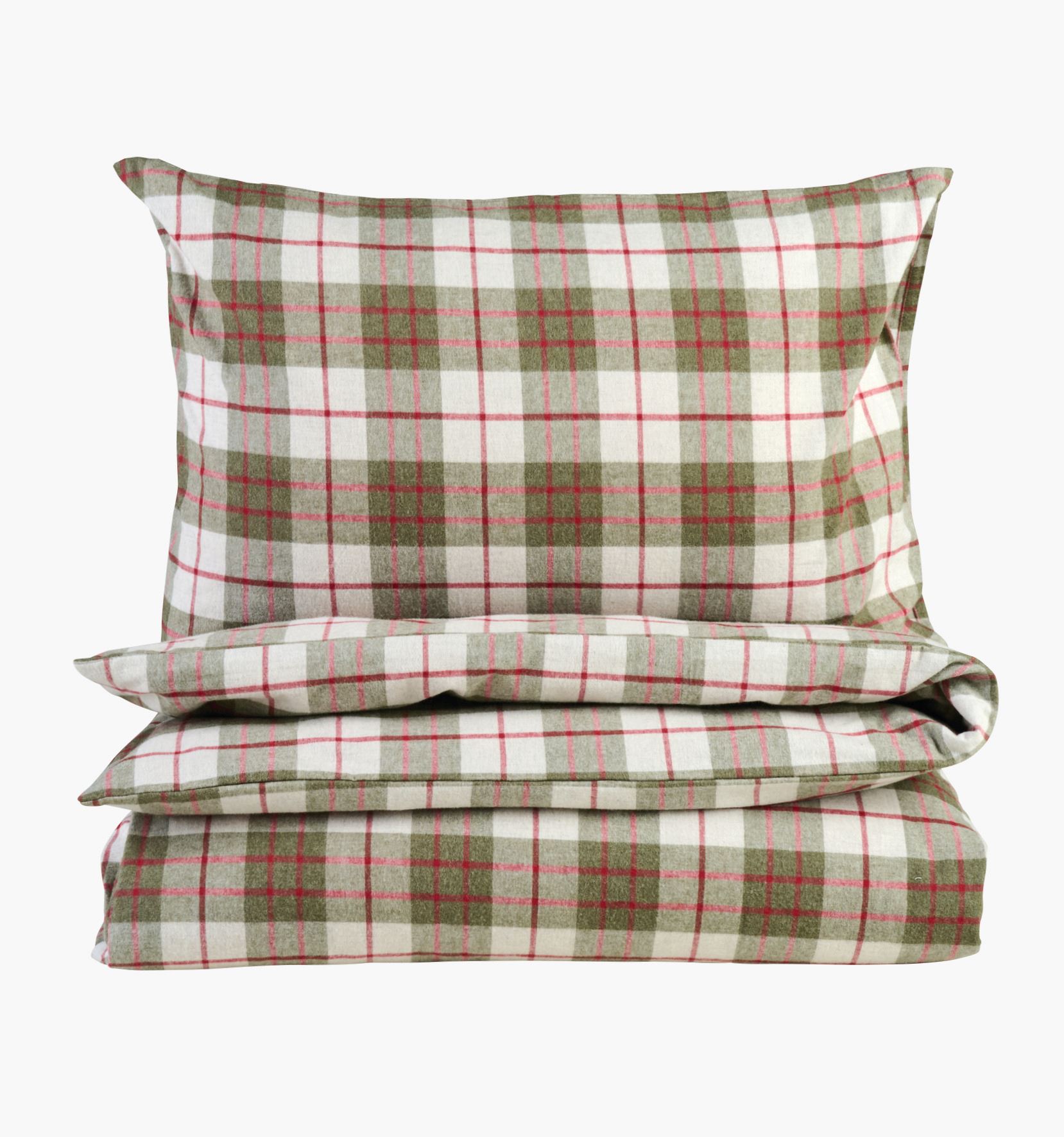 Voodipesukomplekt lõimvärvitud flanell mitmevärviline/punane - 230x220 cm mitmevärviline/punane - 1