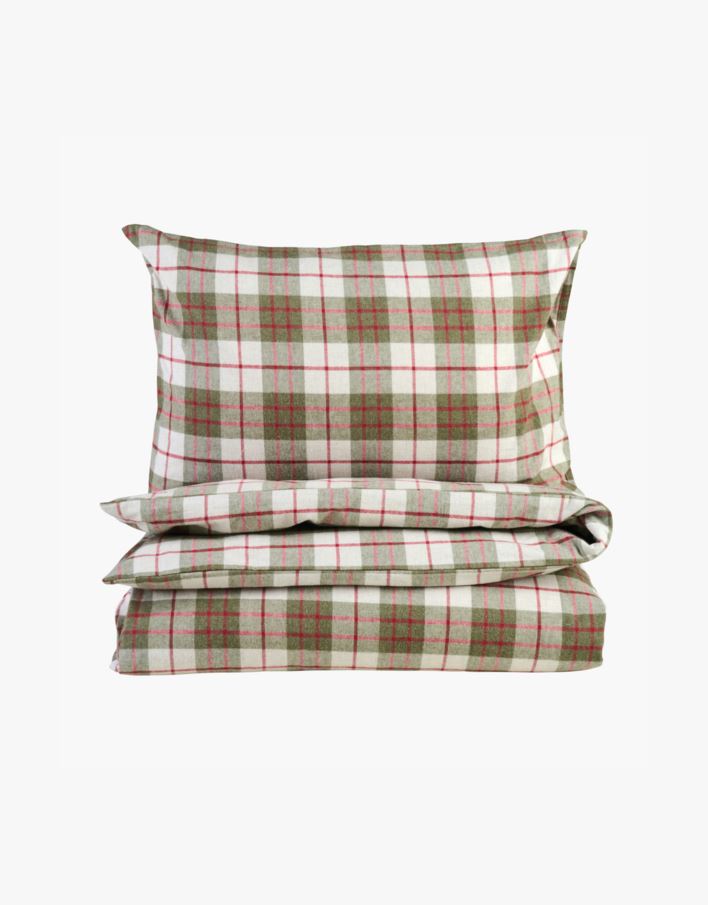 Voodipesukomplekt lõimvärvitud flanell mitmevärviline/punane - 150x210 cm mitmevärviline/punane - 1