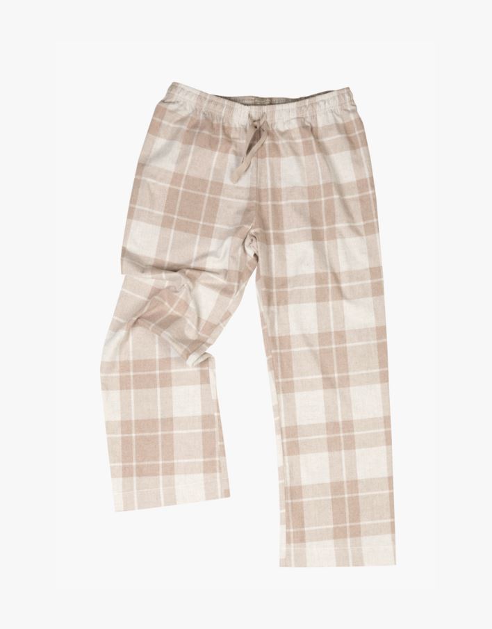 Lõimvärvitud flanellist pidžaamapüksid sand - one size sand - 1