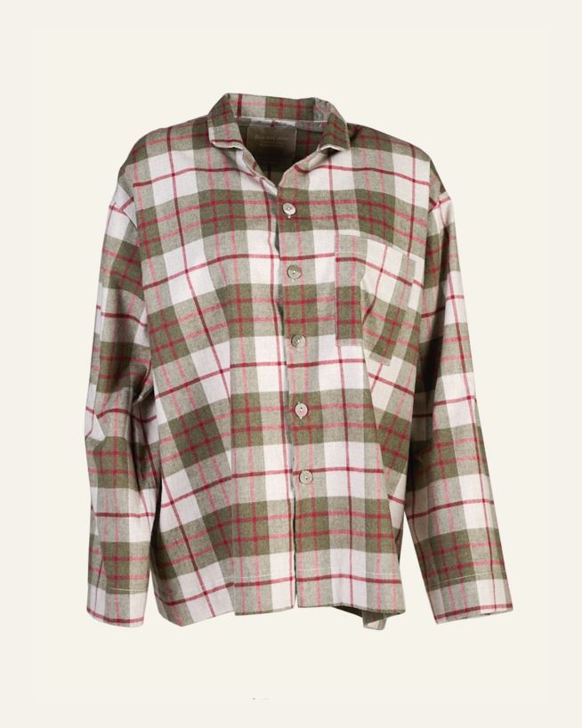 Lõngavärvitud flanellist pidžaamapluus mitmevärviline/punane - one size mitmevärviline/punane - 1