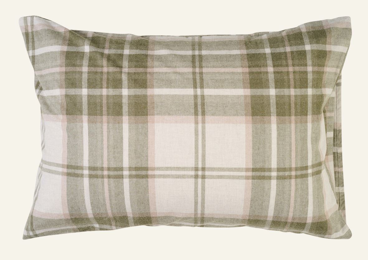 Lõimvärvitud flanellist padjapüür oliiviroheline - 70x100 cm oliiviroheline - 1
