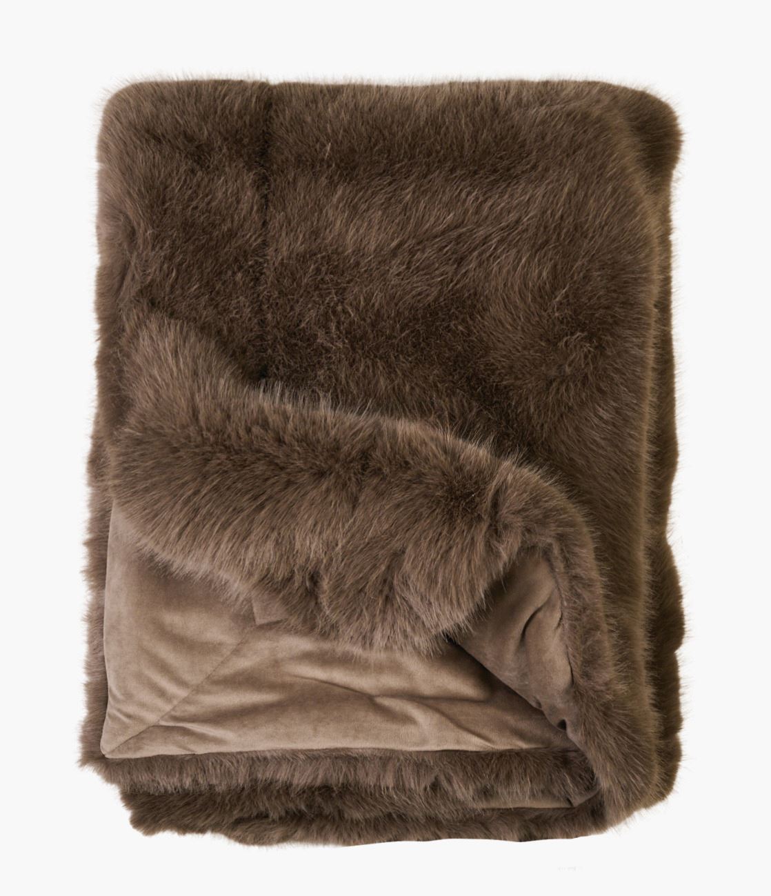 Karusnahast pleed hallikaspruun - 130x170 cm hallikaspruun - 1