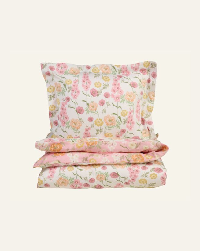 Voodipesukomplekt satiinpuuvillane mitmevärviline/roosa - 230x220 cm mitmevärviline/roosa - 1