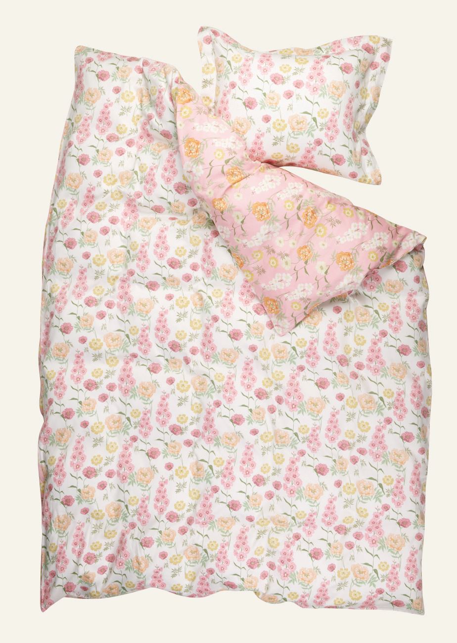 Voodipesukomplekt satiinpuuvillane mitmevärviline/roosa - 3