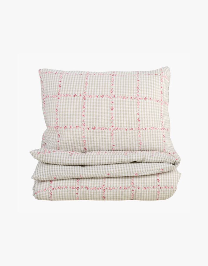 Voodipesukomplekt krepp-puuvillane mitmevärviline/roheline - 150x210 cm mitmevärviline/roheline - 1