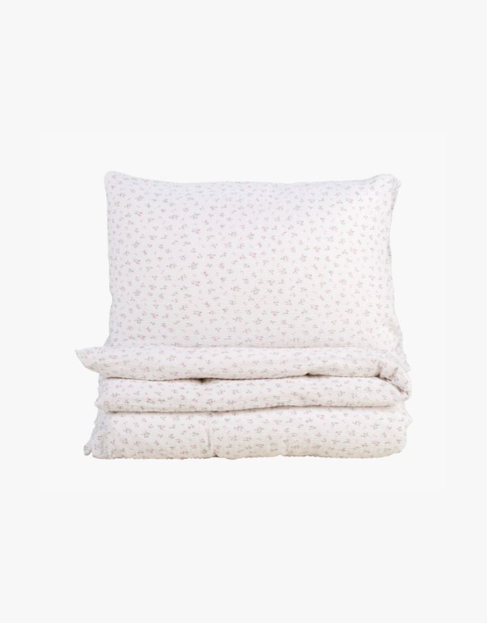 Voodipesukomplekt krepp-puuvillane roosa - 150x210 cm roosa - 1