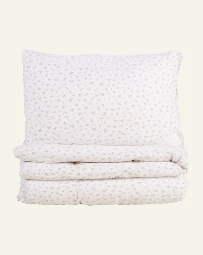 Voodipesukomplekt krepp-puuvillane roosa - 150x210 cm roosa - 1