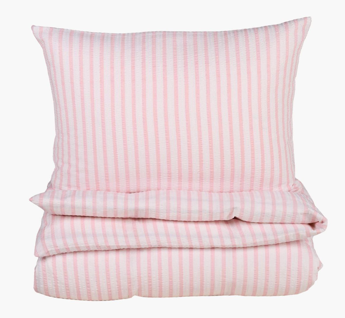 Voodipesukomplekt krepp-puuvillane hele roosa - 150x210 cm hele roosa - 1