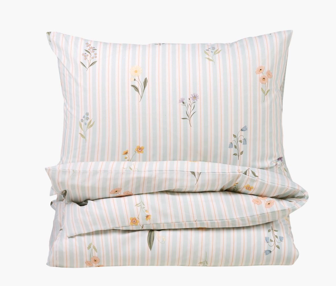 Voodipesukomplekt puuvillane hele sinine - 150x210 cm hele sinine - 1