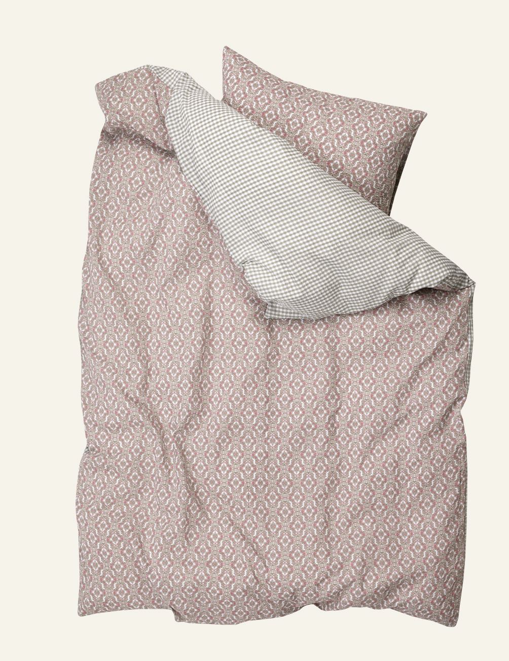 Voodipesukomplekt krepp-puuvillane mitmevärviline/roosa - 4