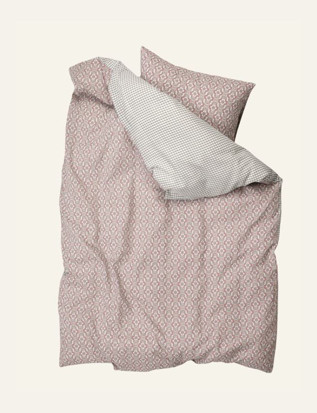 Voodipesukomplekt krepp-puuvillane mitmevärviline/roosa - 4