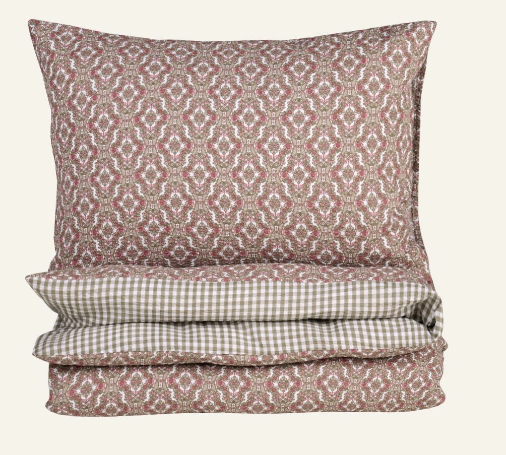 Voodipesukomplekt krepp-puuvillane mitmevärviline/roosa - 150x210 cm mitmevärviline/roosa - 1