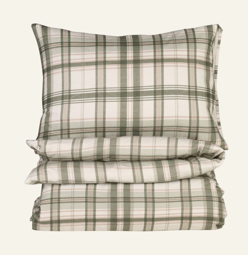 Flanell voodipesukomplekt mitmevärviline/roheline - 150x210 cm mitmevärviline/roheline - 1