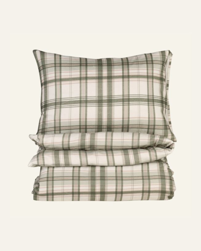 Flanell voodipesukomplekt mitmevärviline/roheline - 150x210 cm mitmevärviline/roheline - 1