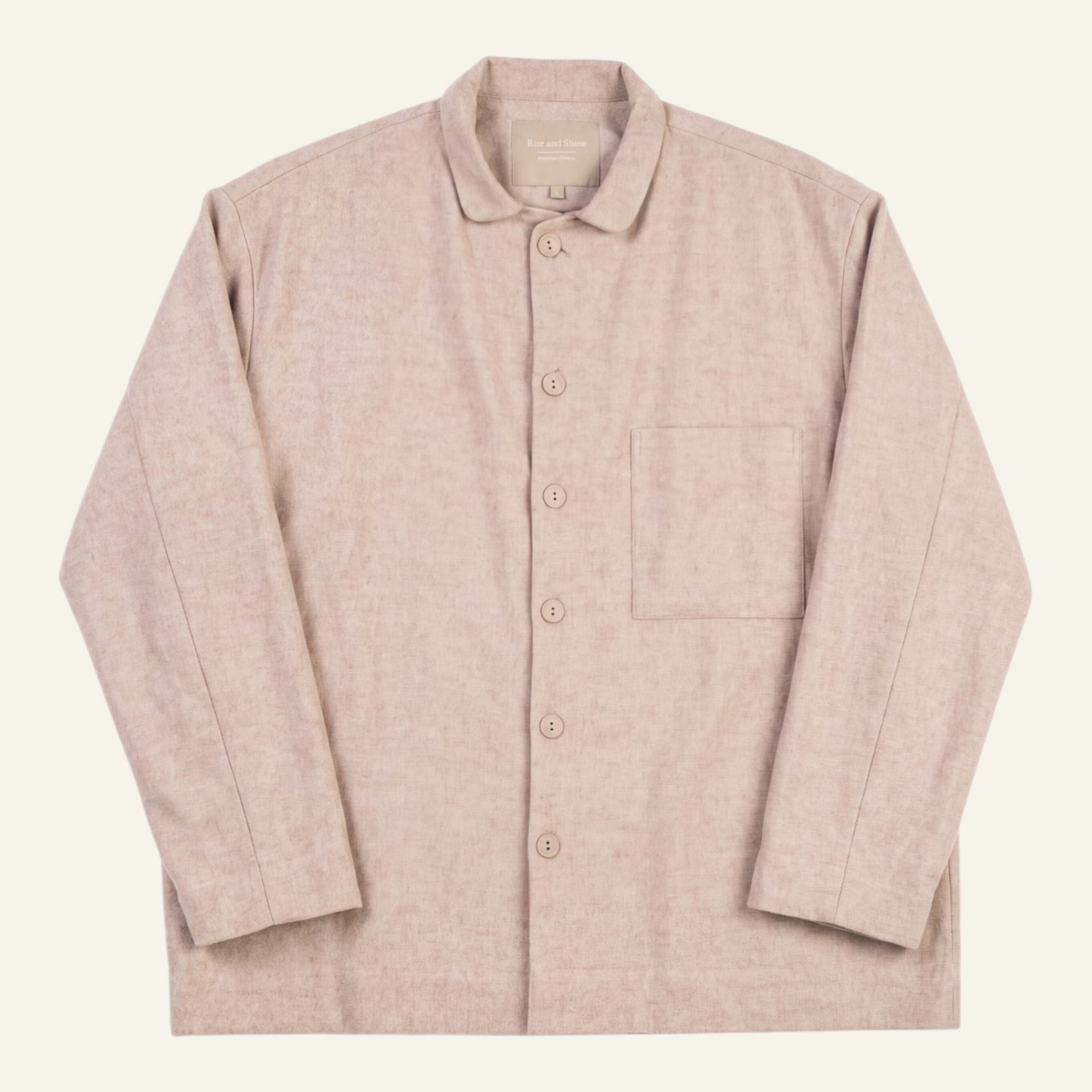 Lõngavärvitud flanellist pidžaamapluus sand - one size sand - 1
