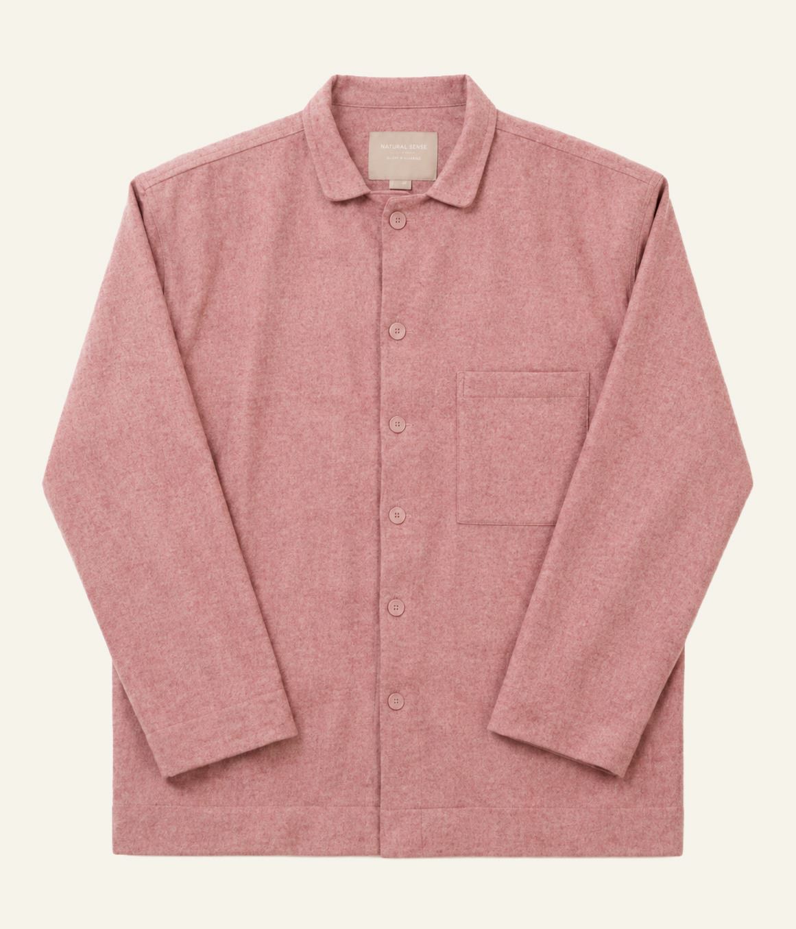 Lõngavärvitud flanellist pidžaamapluus vanaroosa - one size vanaroosa - 1