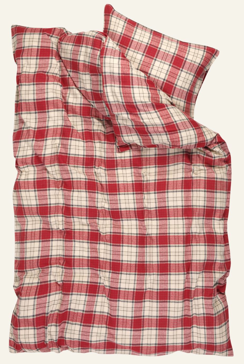 Voodipesukomplekt lõimvärvitud flanell mitmevärviline/punane - 4