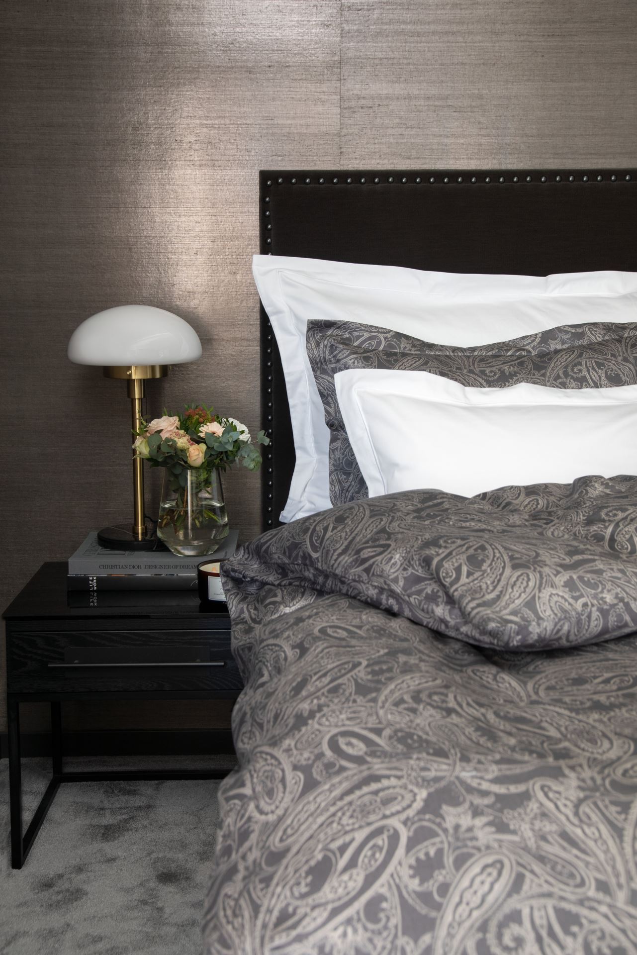 Voodipesukomplekt egiptuse puuvill hall - 230x220 cm hall - 1