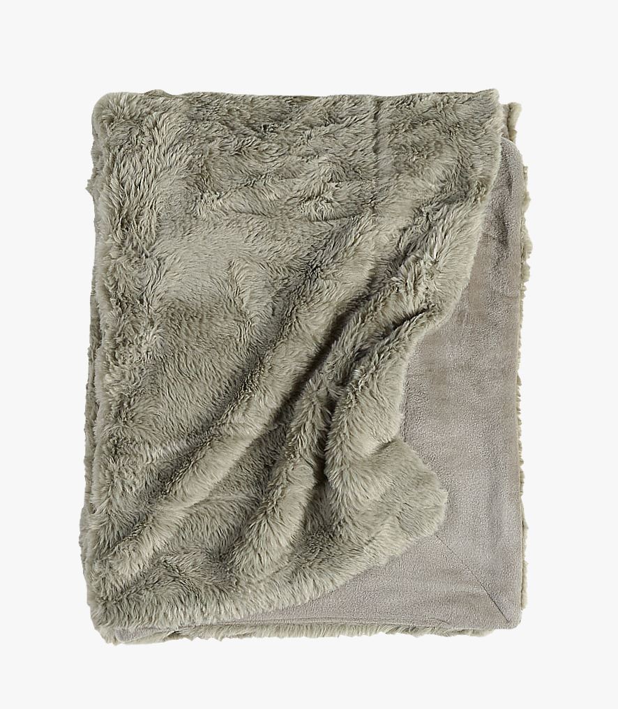 Karusnahast pleed oliiviroheline - 130x170 cm oliiviroheline - 1