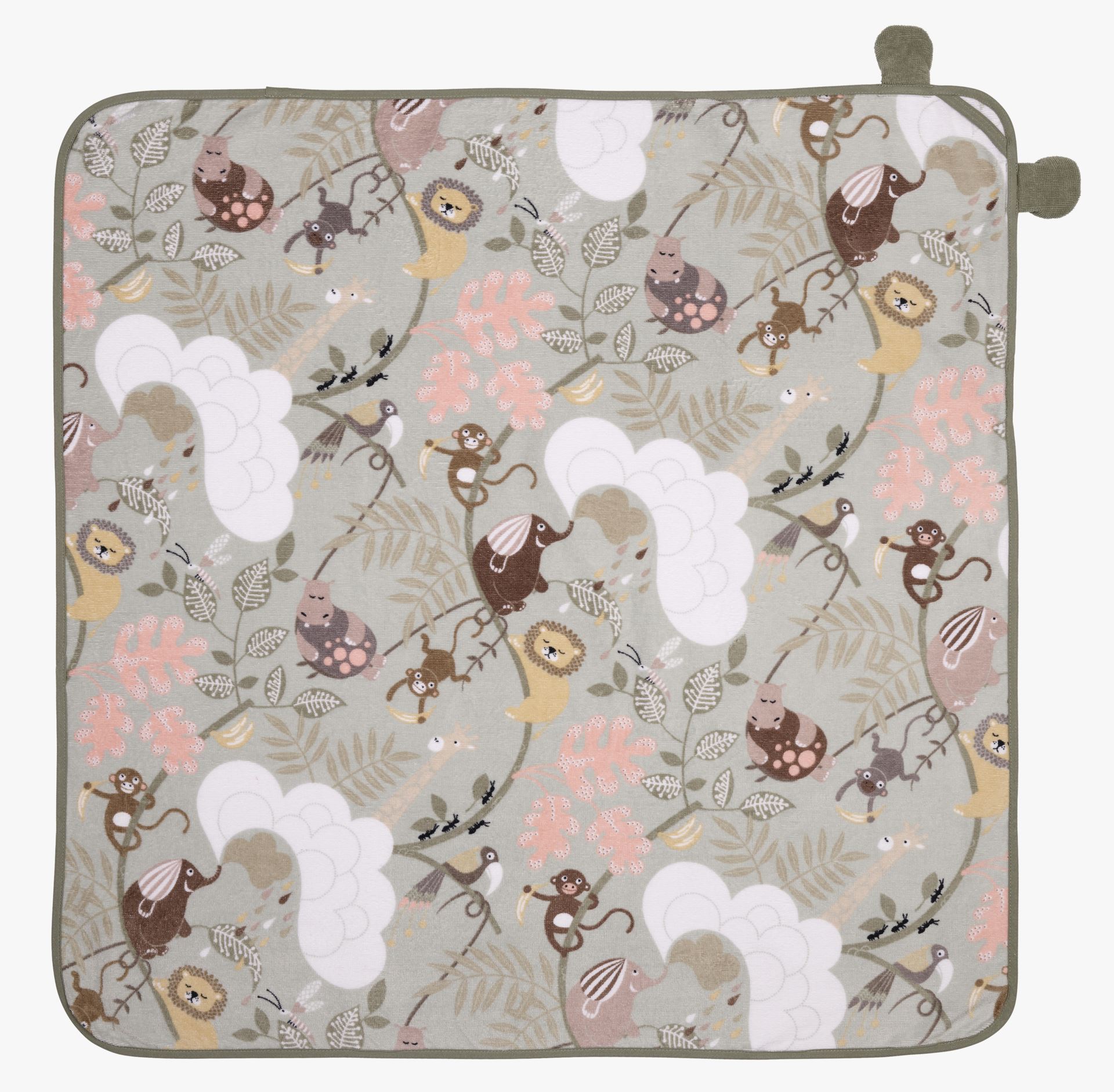 Kapuutsiga rätik heleroheline - 80x80 cm heleroheline - 1