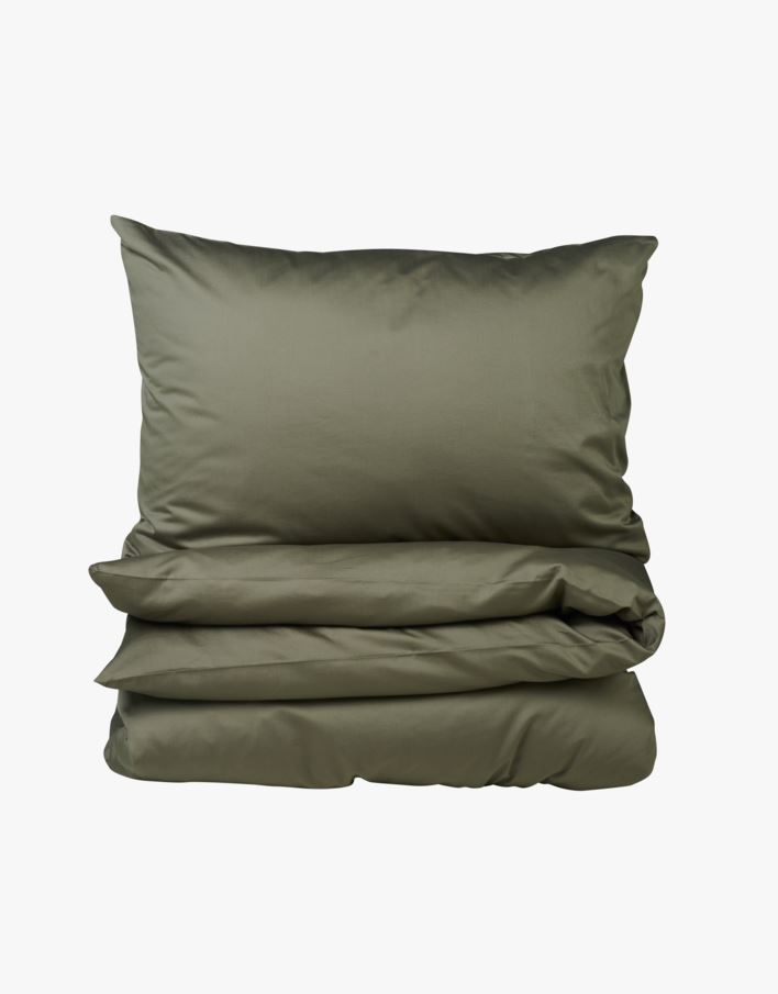 Voodipesukomplekt satiinpuuvillane tumeroheline - 230x220 cm tumeroheline - 1