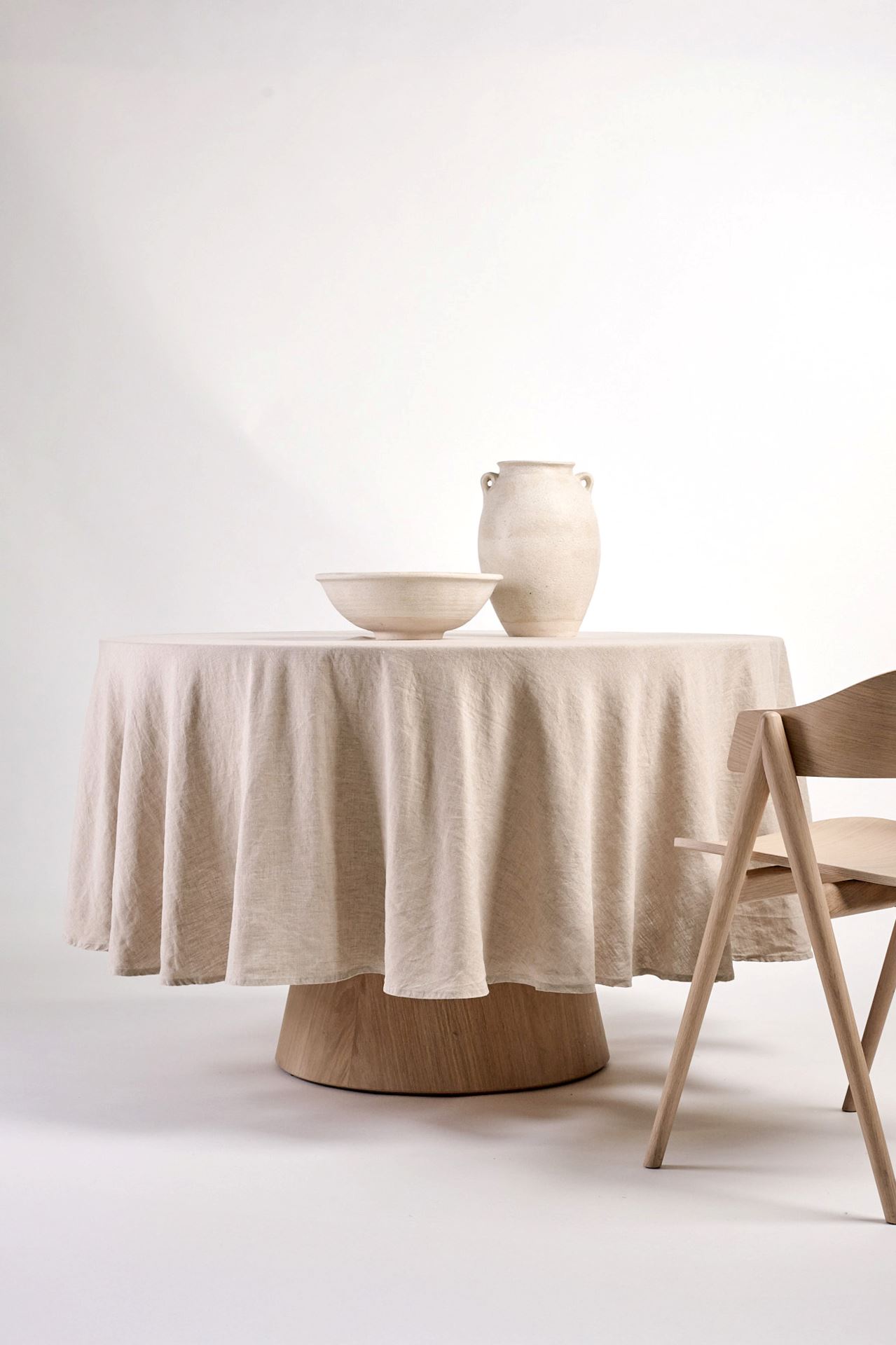 Linane laudlina naturaalne toon - ø220 cm naturaalne toon - 1