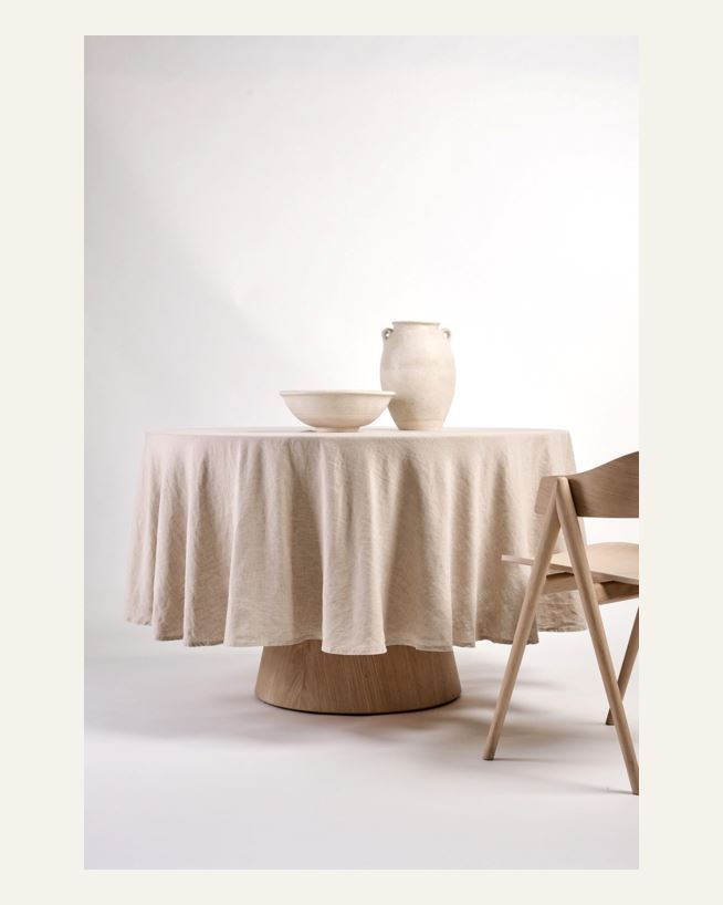 Linane laudlina naturaalne toon - ø220 cm naturaalne toon - 1