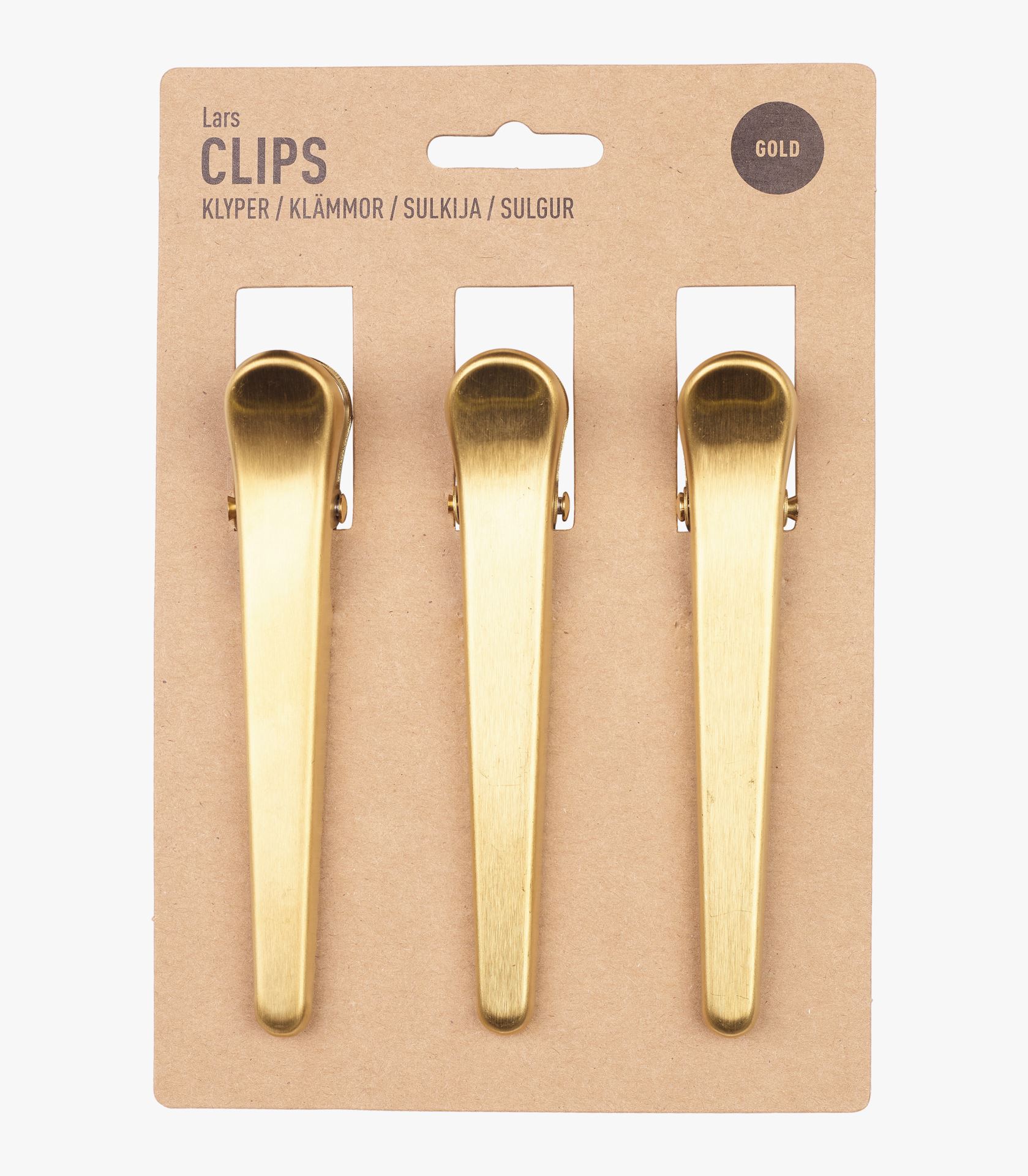 Pikk klamber 3tk kuldne - 11,5x2,3 cm kuldne - 1