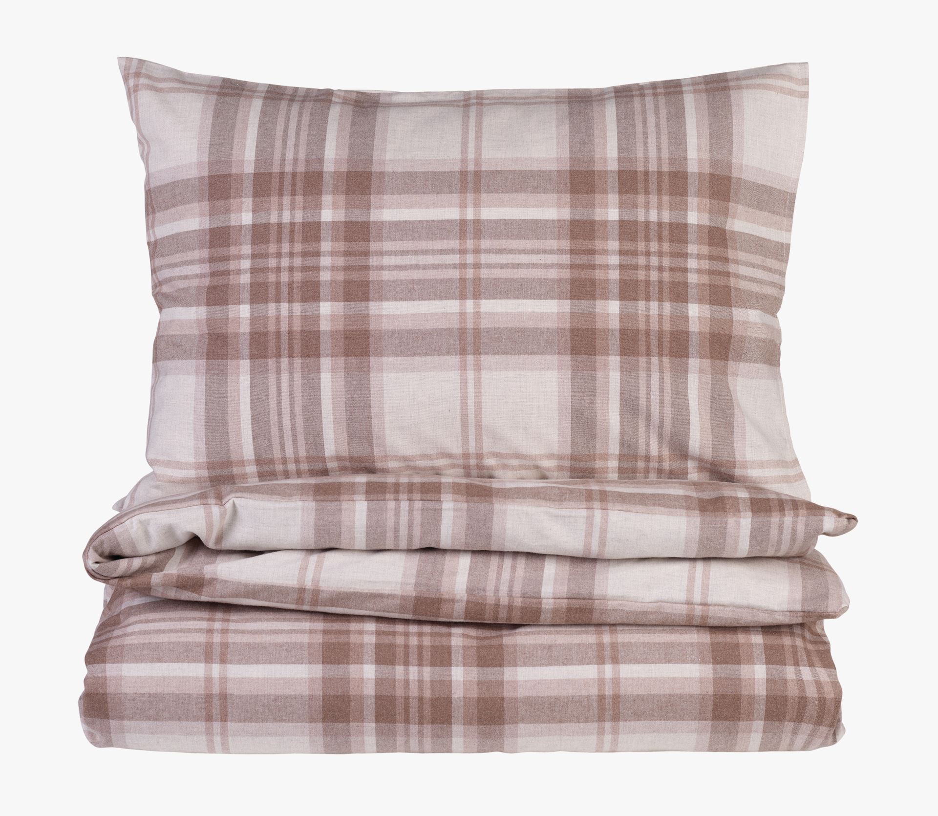 Voodipesukomplekt lõimvärvitud flanell sand - 150x210 cm sand - 1