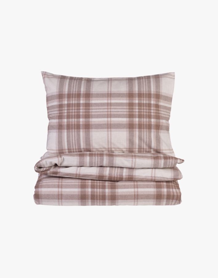 Voodipesukomplekt lõimvärvitud flanell sand - 150x210 cm sand - 1
