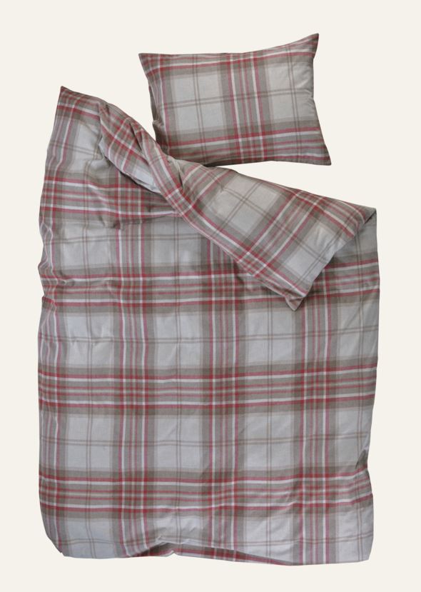 Voodipesukomplekt lõimvärvitud flanell punane - 3