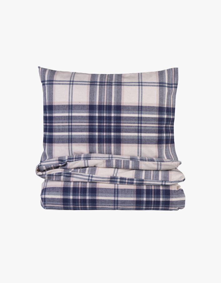 Voodipesukomplekt lõimvärvitud flanell tumesinine - 150x210 cm tumesinine - 1