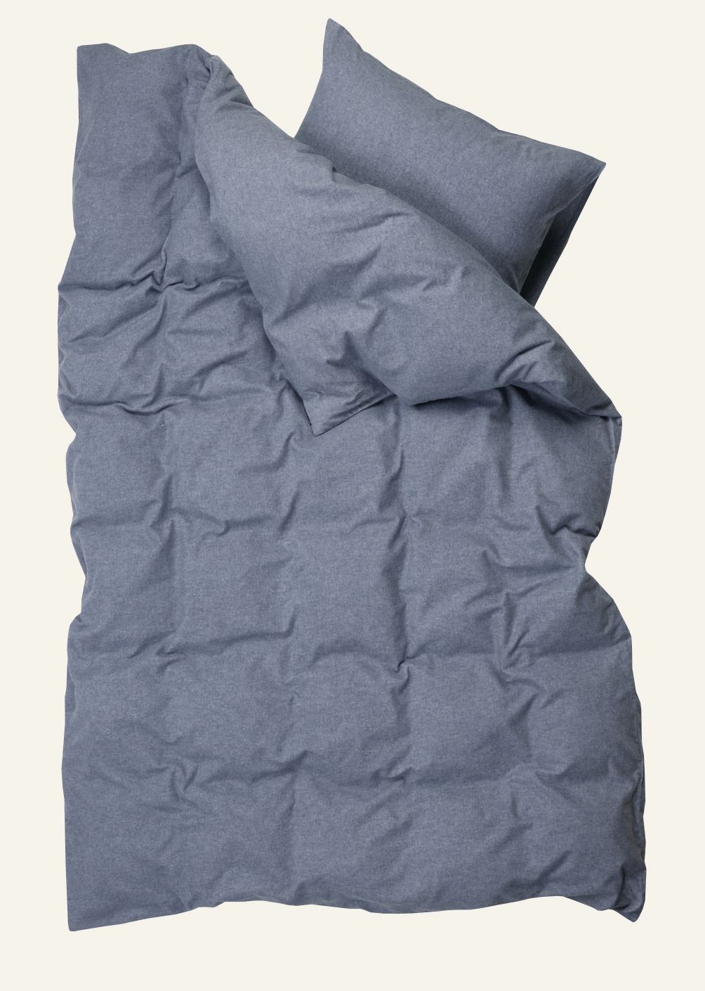 Voodipesukomplekt lõimvärvitud flanell sinakashall - 4