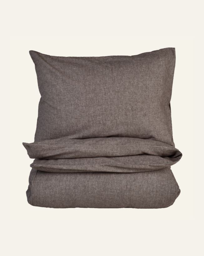 Voodipesukomplekt lõimvärvitud flanell pruun - 150x210 cm pruun - 1