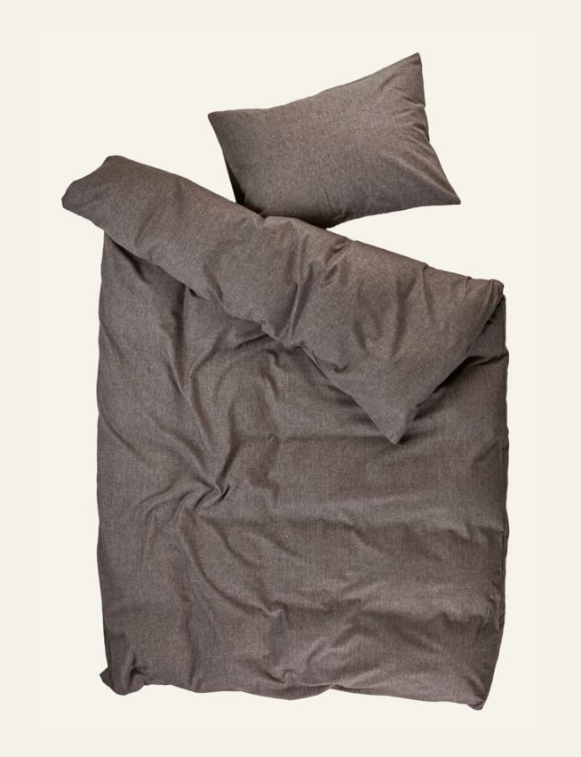 Voodipesukomplekt lõimvärvitud flanell pruun - 2