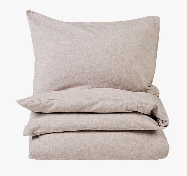 Voodipesukomplekt lõimvärvitud flanell sand - 150x210 cm sand - 1