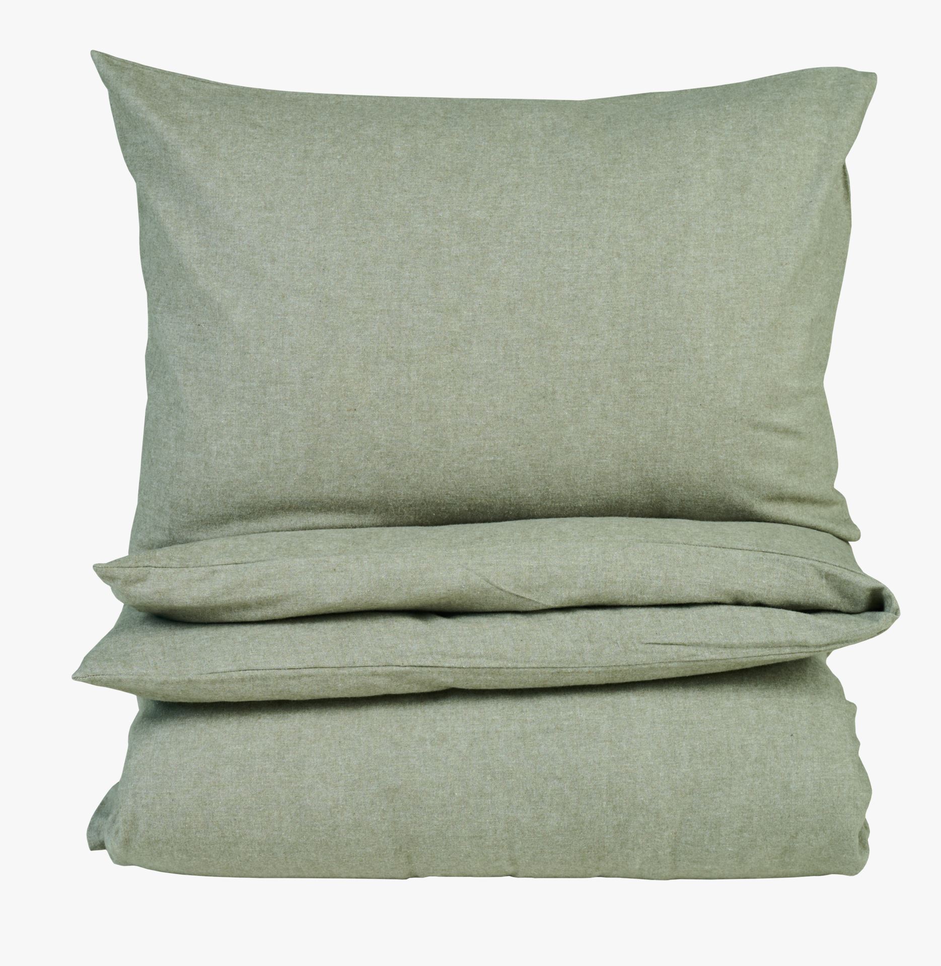 Voodipesukomplekt lõimvärvitud flanell oliiviroheline - 150x210 cm oliiviroheline - 1