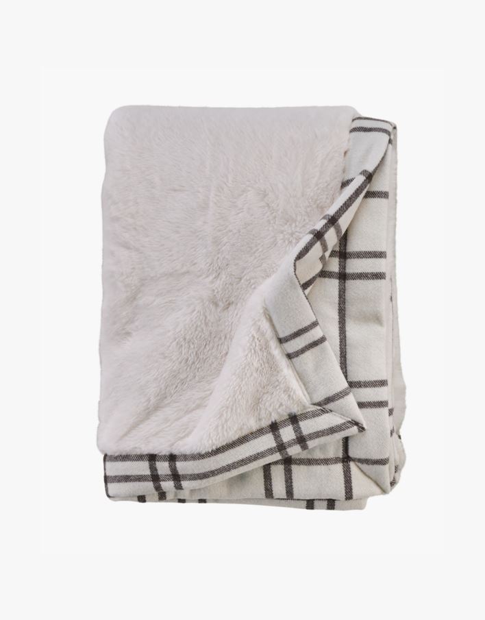 Karusnahast pleed loodusvalge - 130x170 cm loodusvalge - 1