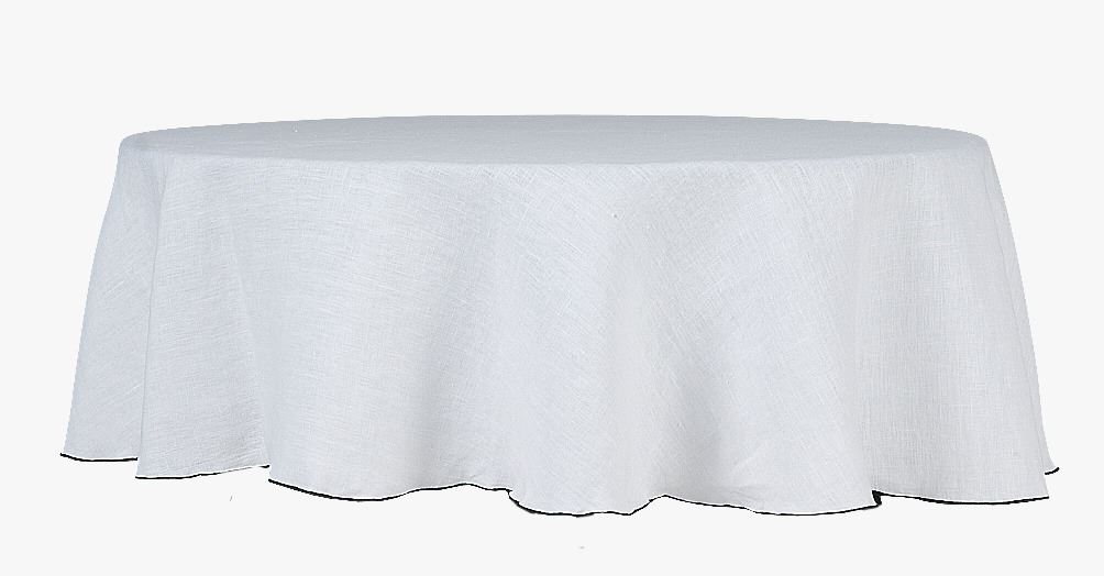 Ümmargune linane laudlina valge - ø180 valge - 1