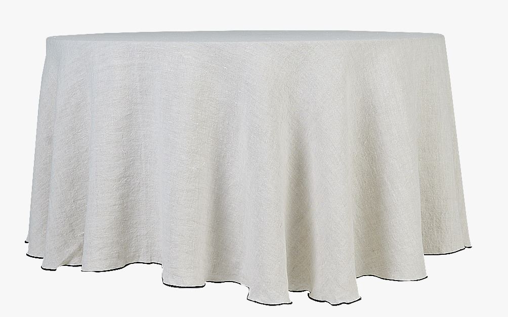 Ümmargune linane laudlina naturaalne toon - ø180 naturaalne toon - 1