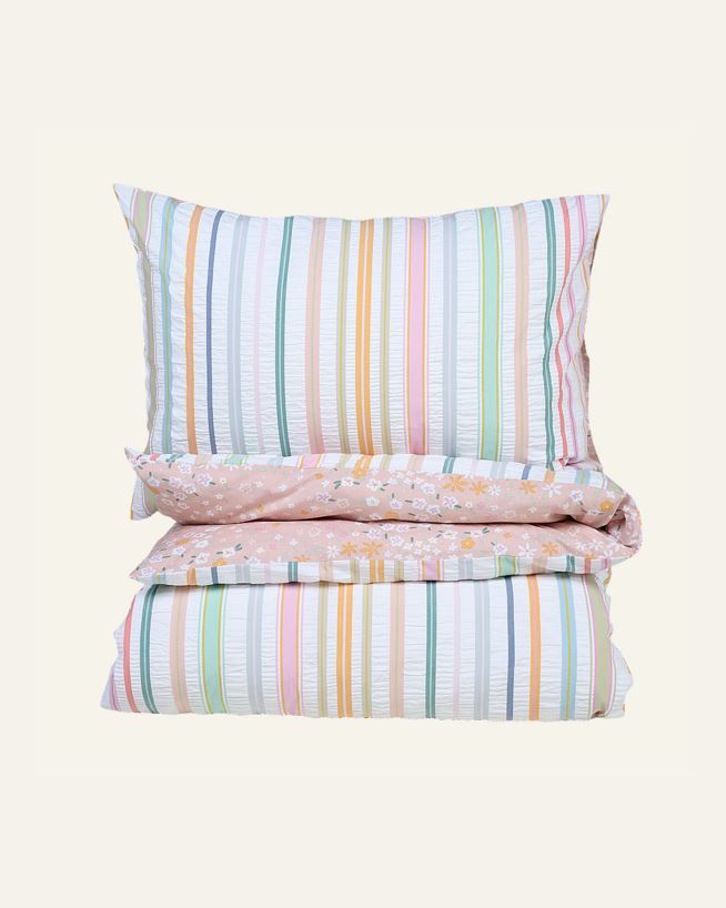 Voodipesukomplekt krepp-puuvillane mitmevärviline - 150x210+50x60 cm mitmevärviline - 1