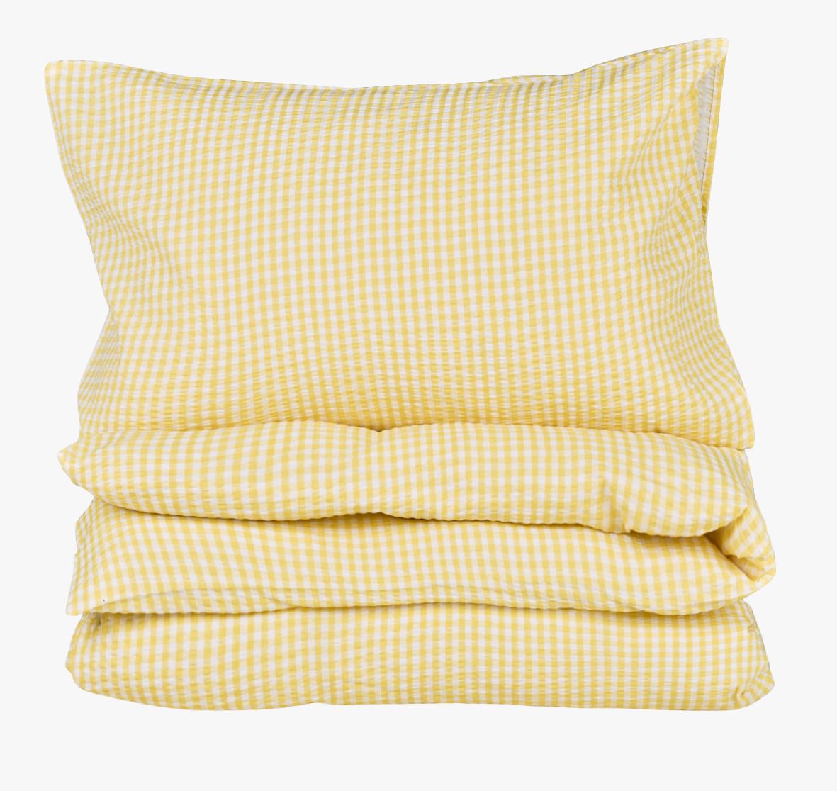 Voodipesukomplekt krepp-puuvillane kollane - 230x220 cm kollane - 1