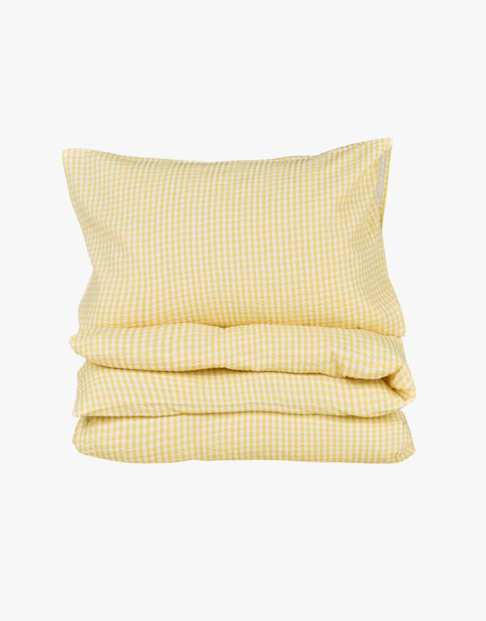 Voodipesukomplekt krepp-puuvillane kollane - 230x220 cm kollane - 1