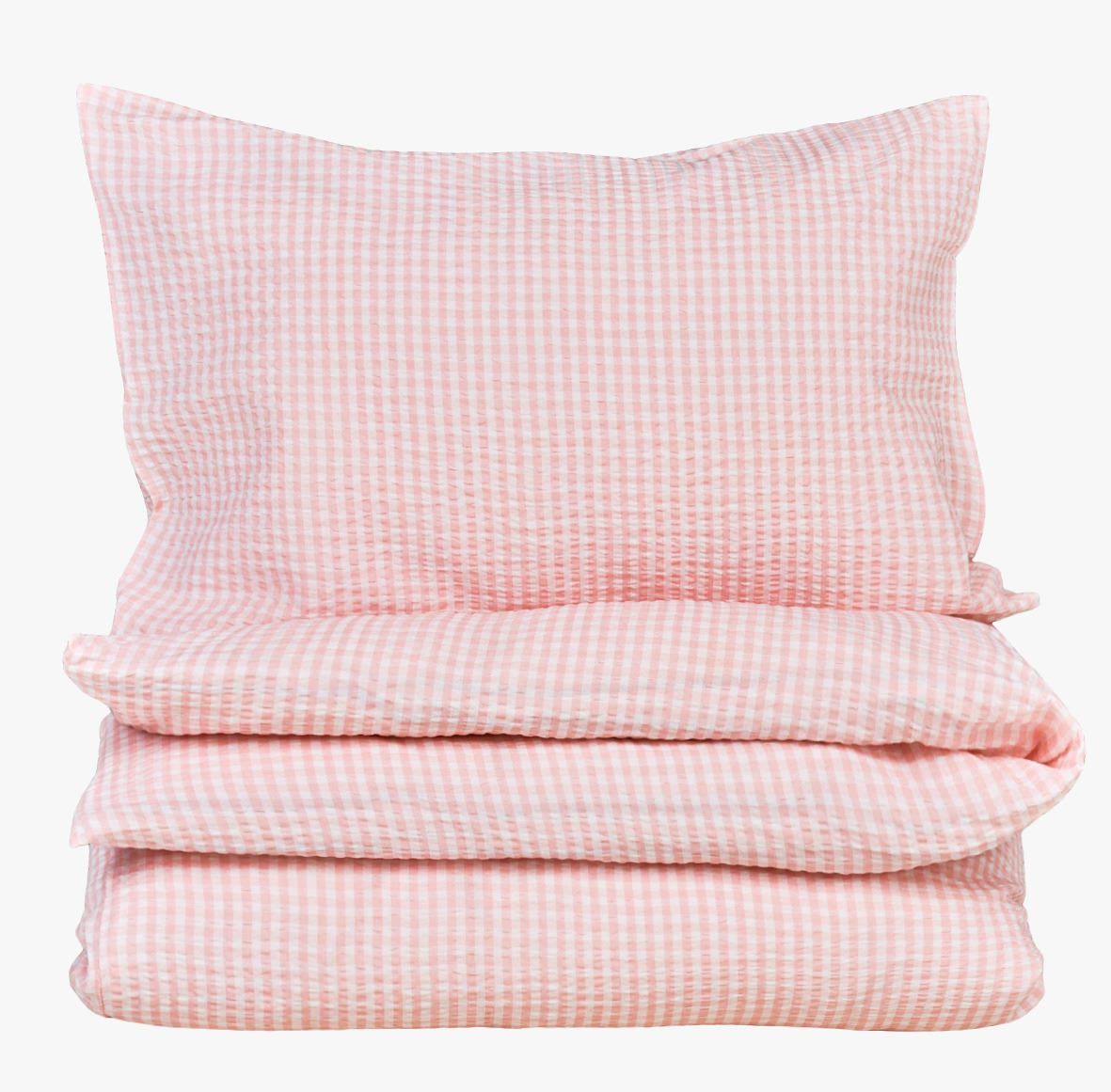 Voodipesukomplekt krepp-puuvillane roosa - 150x210 cm roosa - 1