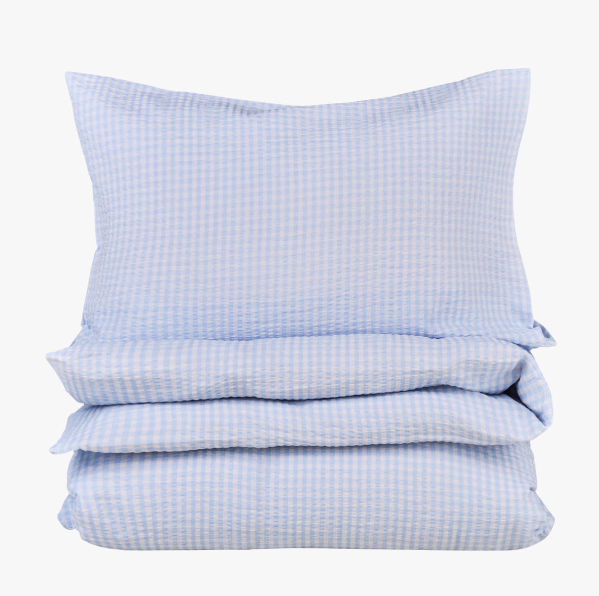 Voodipesukomplekt krepp-puuvillane hele sinine - 150x210 cm hele sinine - 1