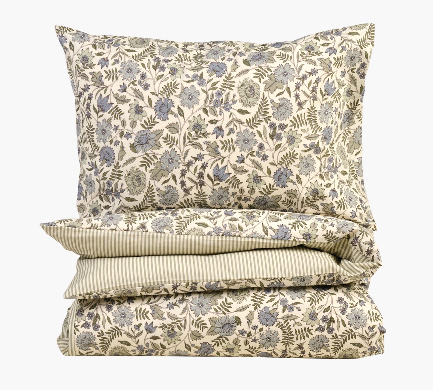 Voodipesukomplekt puuvillane oliiviroheline - 150x210 cm oliiviroheline - 1