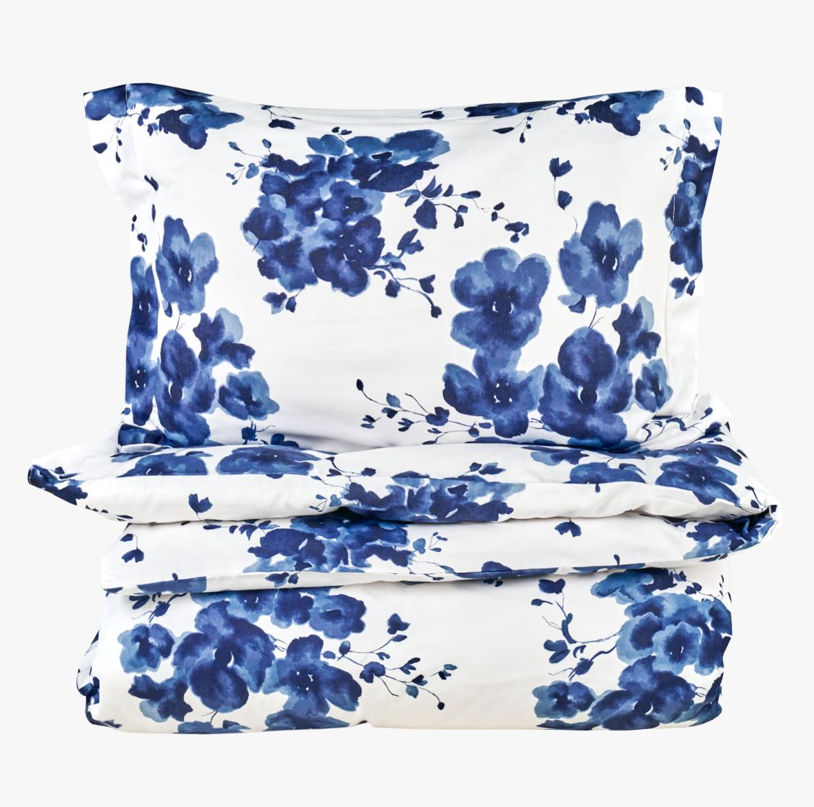 Voodipesukomplekt satiinpuuvillane sinine - 150x210 cm sinine - 1