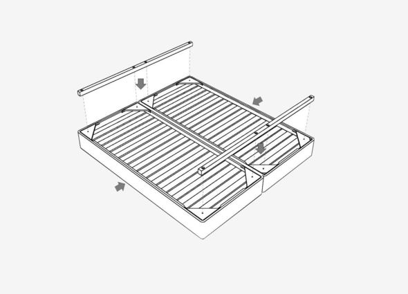 Soklipakett kontinentaalvoodile must - 160x200cm must - 1