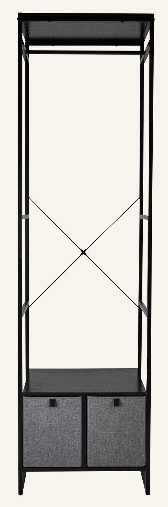 Riidenagi must - 60x46,5x215 cm must - 1
