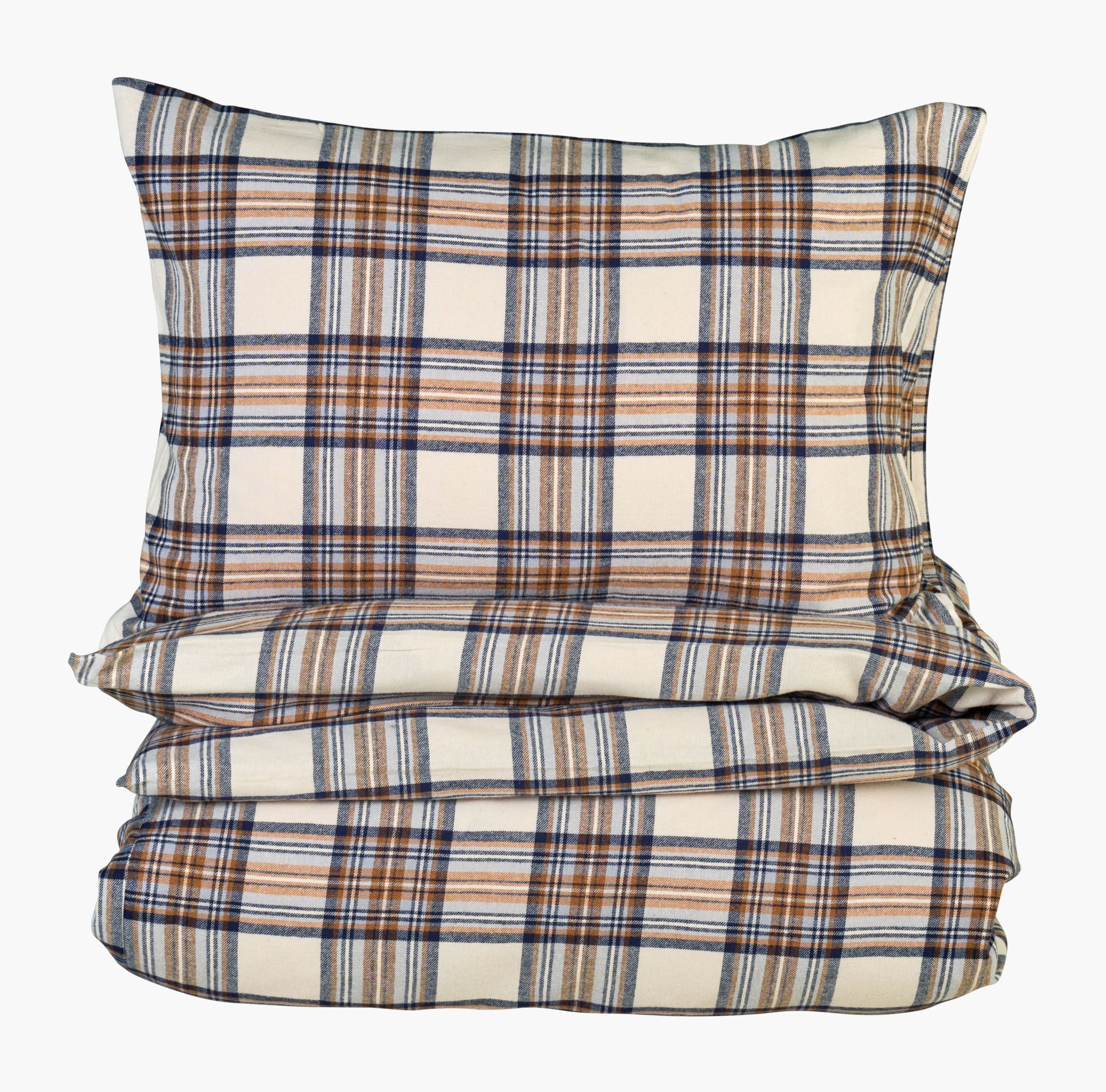 Voodipesukomplekt lõimvärvitud flanell mitmevärviline/pruun - 230x220+50x60 cm mitmevärviline/pruun - 1